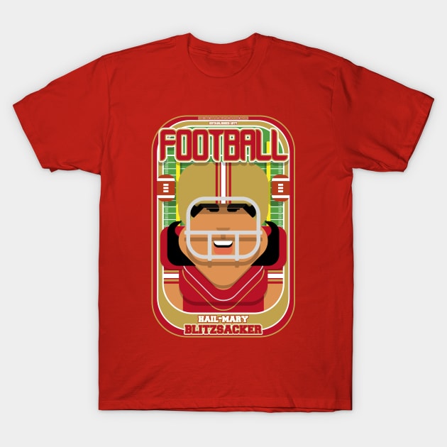 American Football Red and Gold - Hail-Mary Blitzsacker - Indie version T-Shirt by Boxedspapercrafts